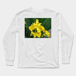 Wet Bright Yellow Flower Photographic Image Long Sleeve T-Shirt
